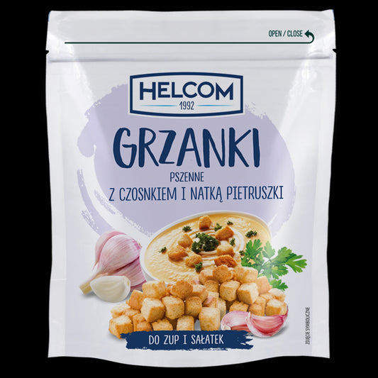 Grzanki pszenne z czosnkiem i natką pietruszki 100 g HELCOM