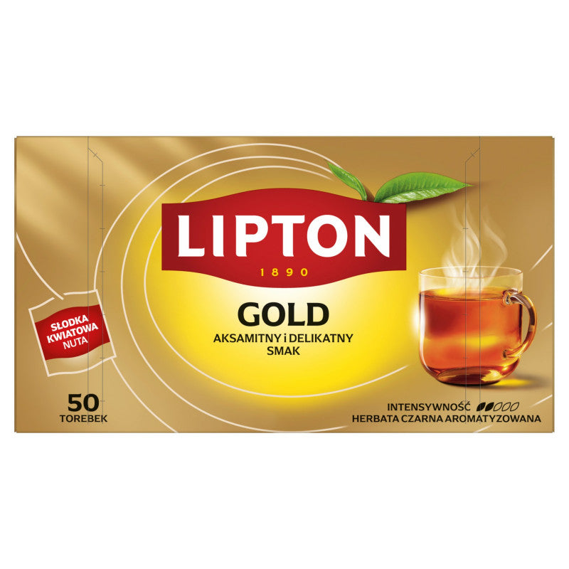 Lipton Gold Herbata czarna aromatyzowana 75 g (50 torebek)