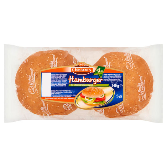 Oskroba Hamburger Pieczywo pszenne 240 g (4 sztuki)